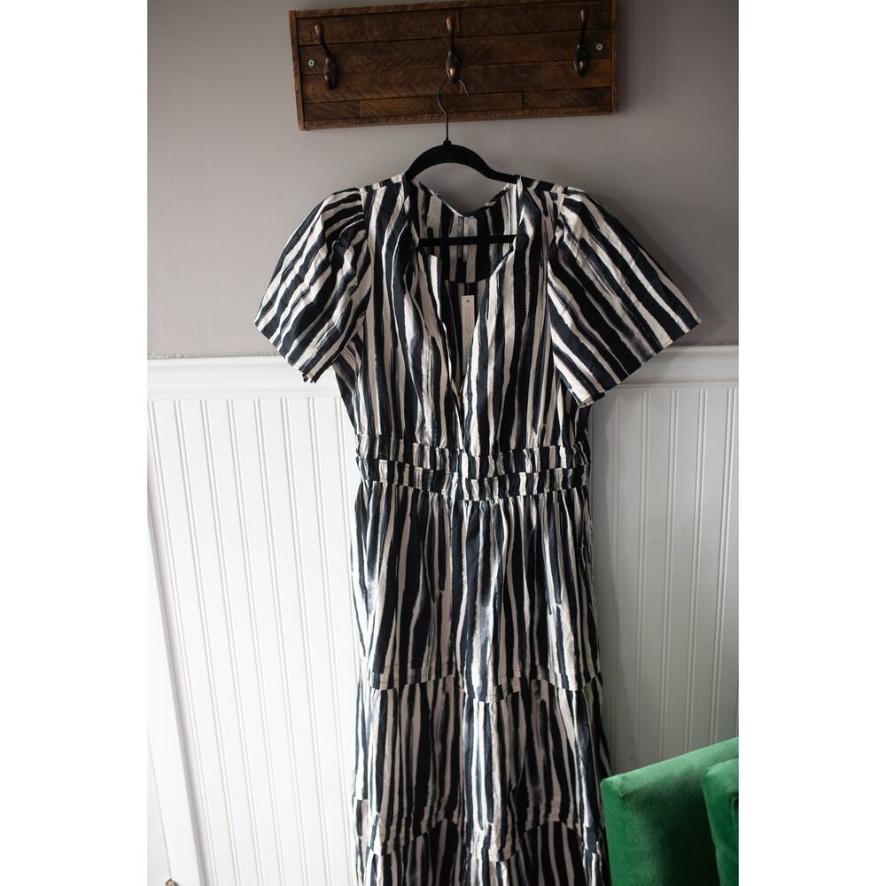Anthropologie The Somerset Maxi Dress Black Striped (small flaw) Large - Picture 2 of 5